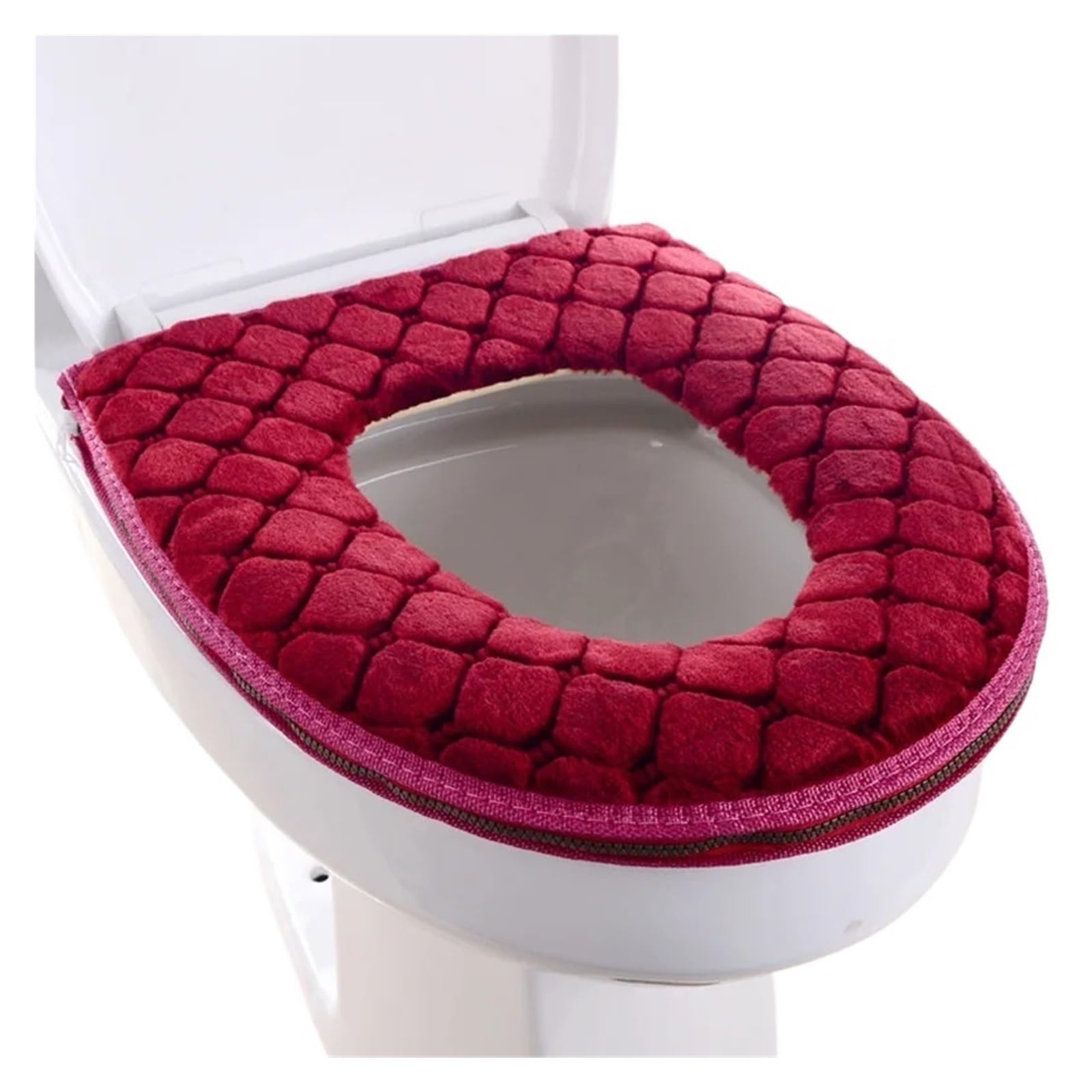 Zipper Plush Toilet Cushion
