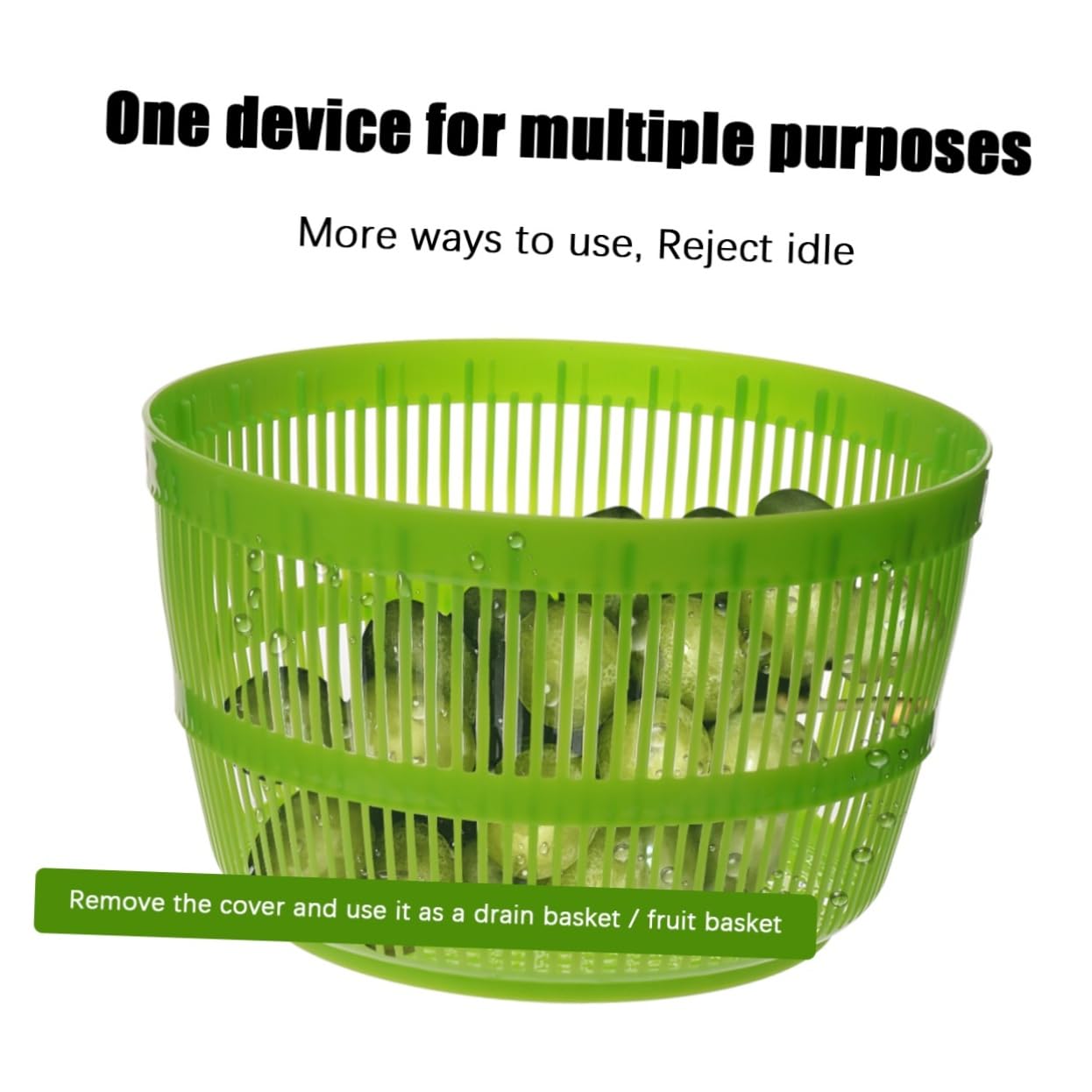MAGICLULU Asciuga Insalata Manuale in Plastica Verde per Verdure e Frutti, Disidratatore per Uso Domestico e Preparazione Insalate Fresche