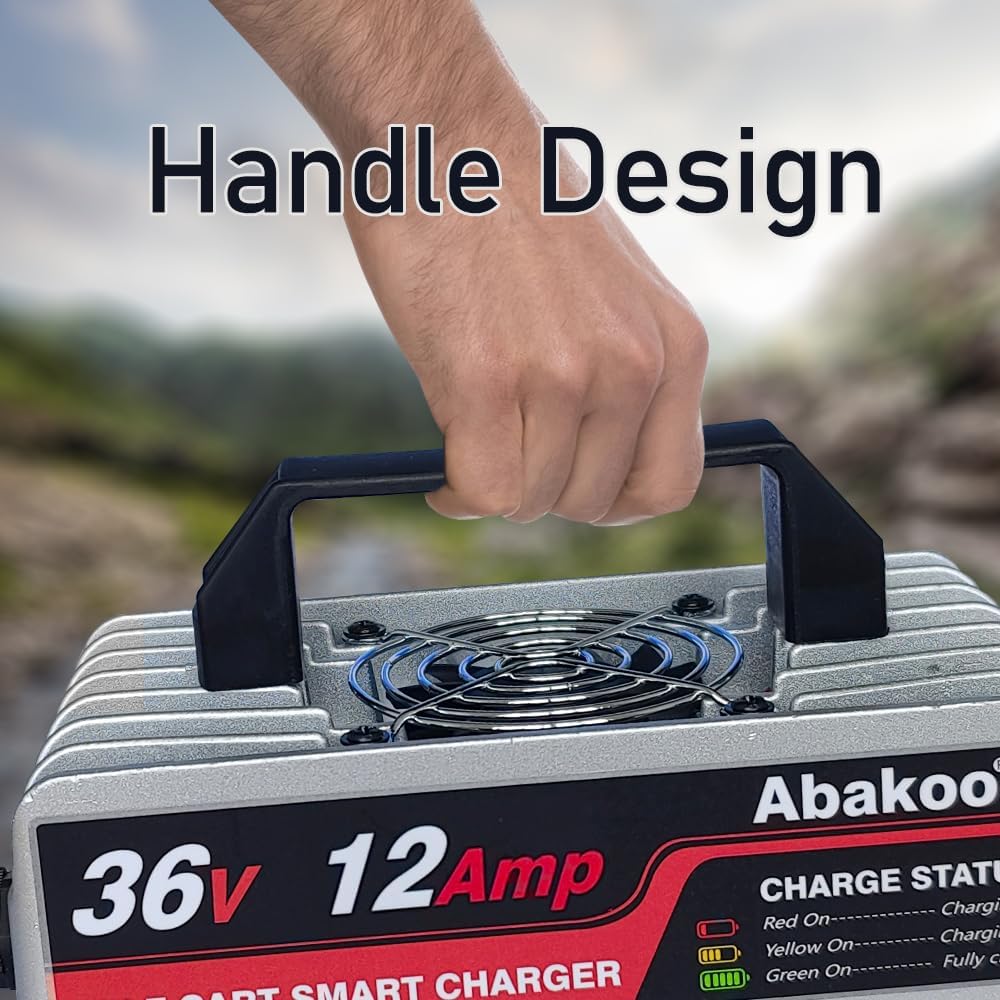 Abakoo 36V 12A Battery Charger SB50 for Ez-Go EZgo TXT Marathon 83-94 with Anderson SB-50 Connector, IP67 Waterproof
