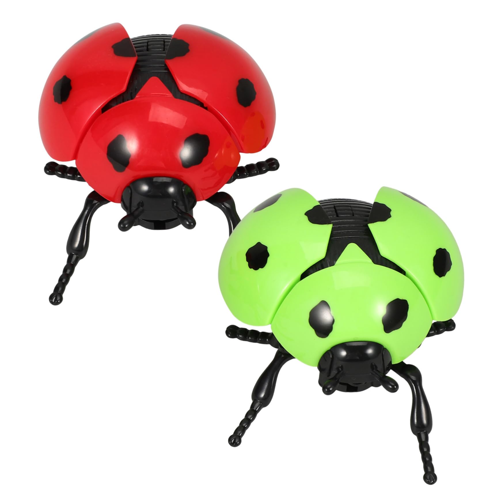 minkissy 2 Giocattoli Educativi da Carica Forma Coccinella Rosso e Verde Realistico e Sicurezza per Stimola Coordinazione e Prescolare