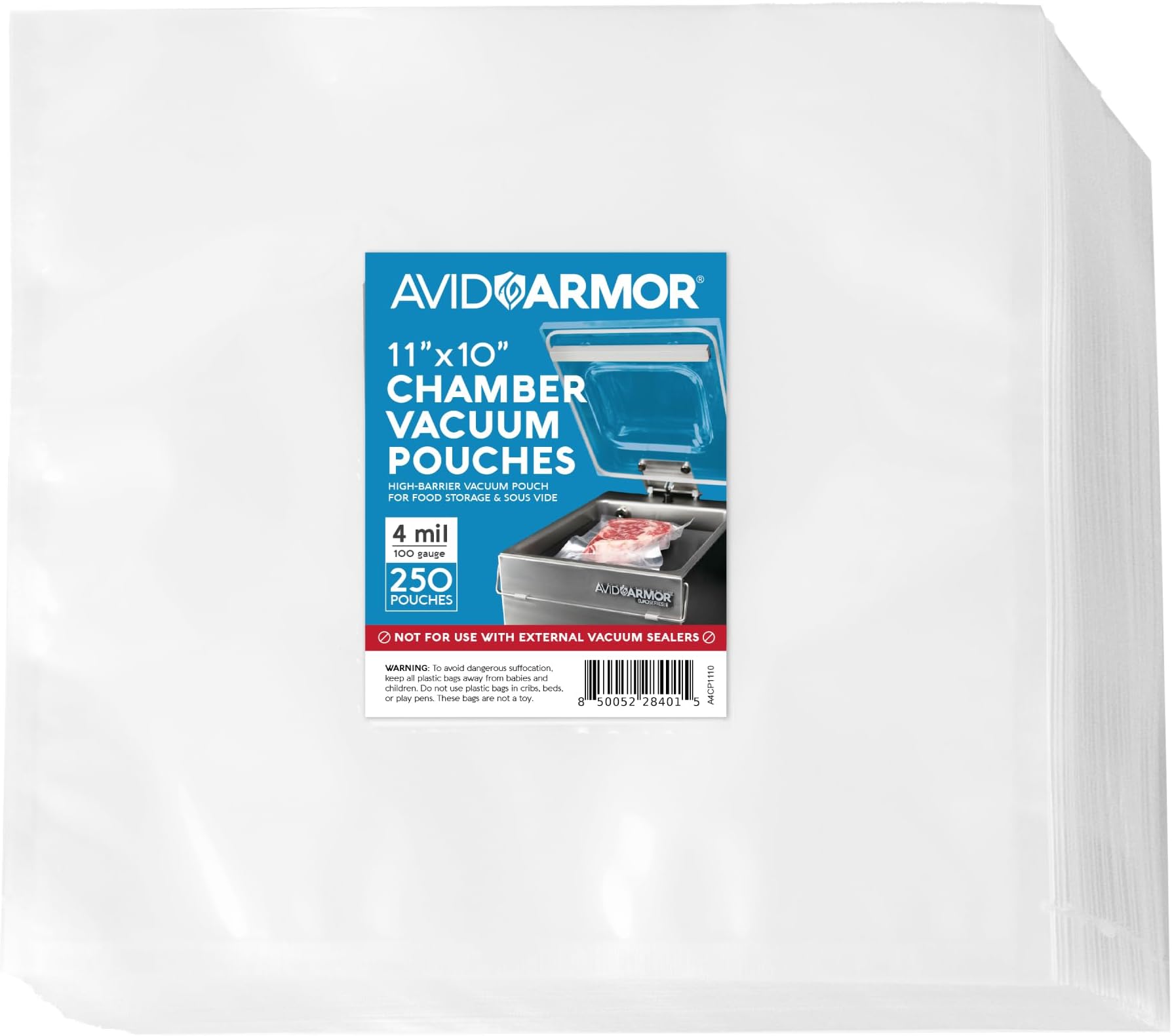 VTUUU Chamber Vacuum Sealer Bags 300 Count 6" x 10" 8" x 12