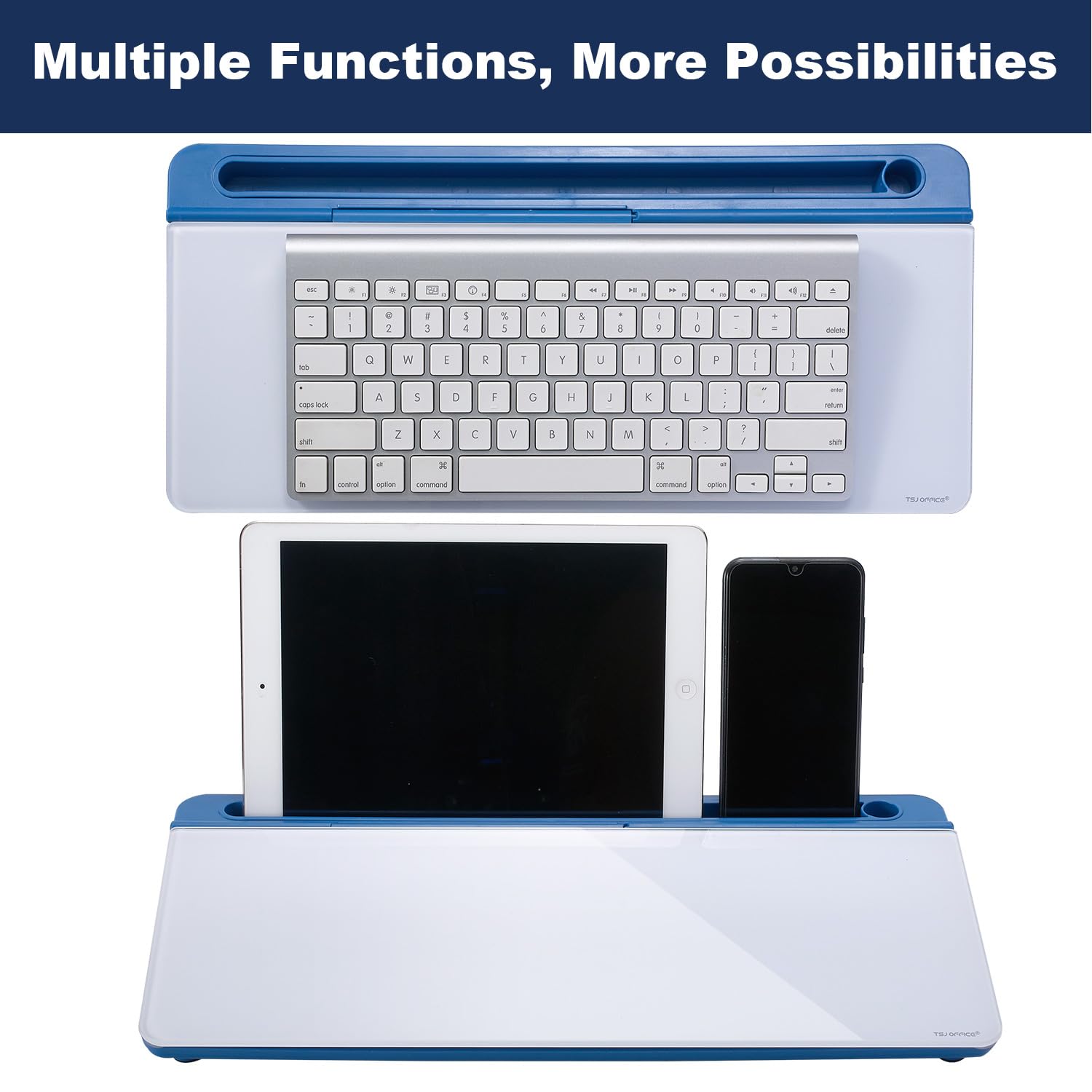 TSJ OFFICE Whiteboard für den Schreibtisch, trocken abwischbar, Computertastaturständer, Whiteboard, Oberfläche Pad mit Schublade, Schreibtisch-Organizer mit Zubehör für Büro, Zuhause, Schulbedarf
