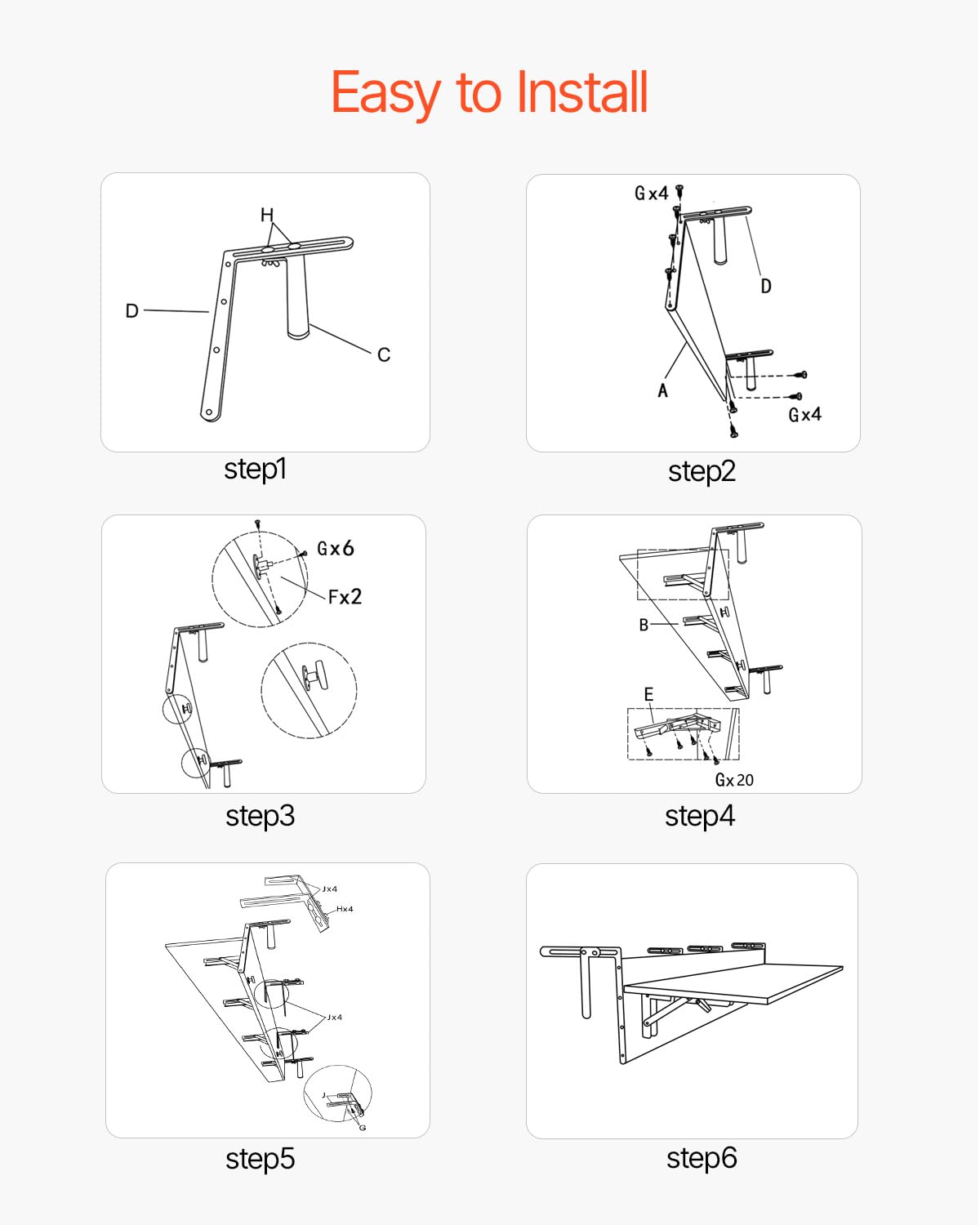 VEVOR Tavolo Sospeso Pieghevole in Metallo per Ringhiera del Balcone da 1500 x 450 x 240 mm, Tavolo da Bar all'Aperto per Ringhiere, per Ringhiere e Patio e Terrazza Staffa in Acciaio Inox
