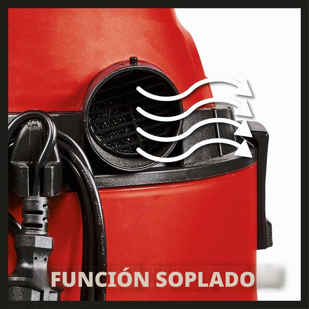 EINHELL Aspirador en seco y húmedo - TC-VC 1825. 1250 W, depósito de 25 l, Conector de soplado, Incluye Manguera de aspiración, boquillas para alfombras/Suelos + Grietas, Filtro de Larga duración