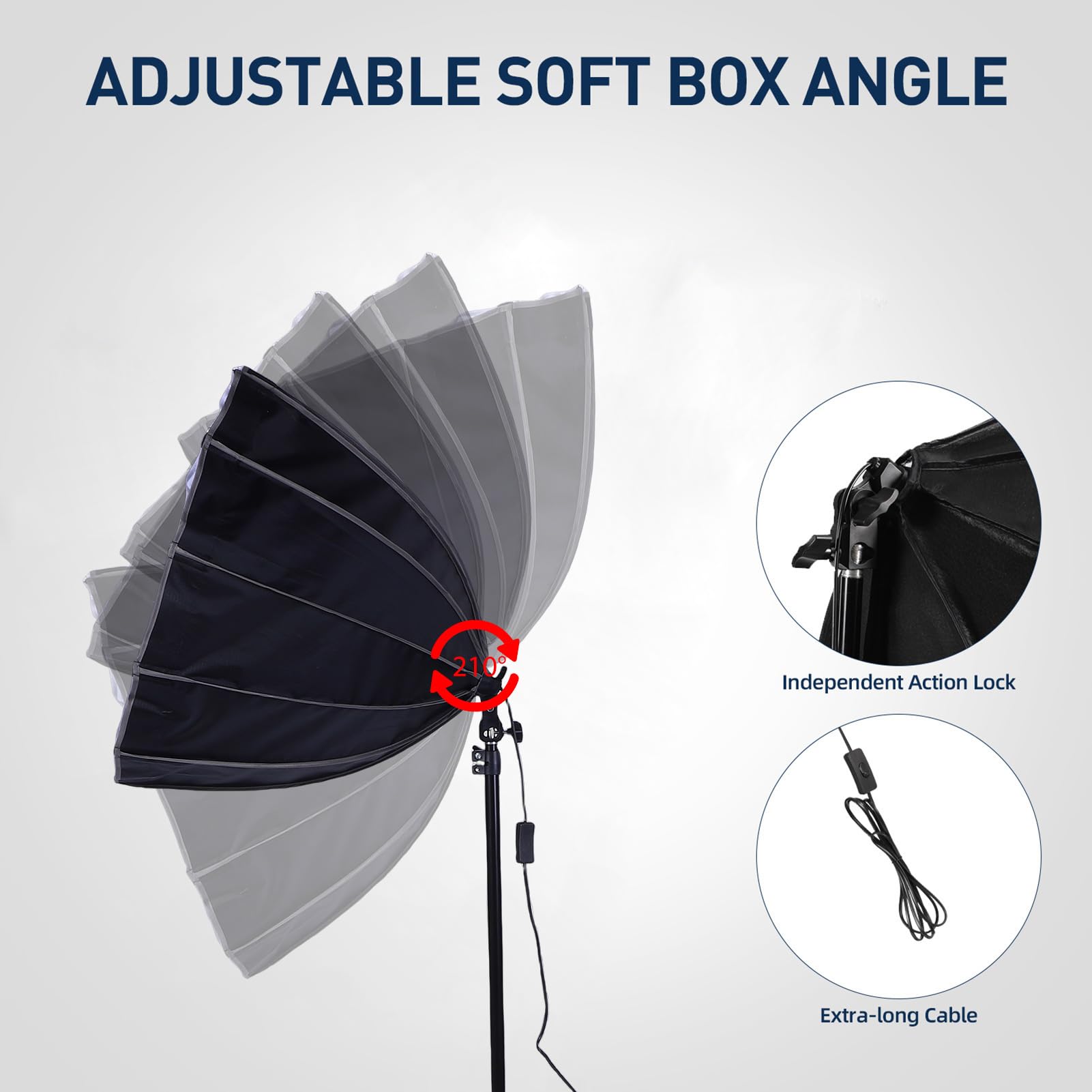 Zestaw Oświetlenia Fotograficznego Softbox, Profesjonalny Sprzęt do Ciągłego Oświetlenia z żarówką 85 W 2800 K-5700 K i Pilotem do Nagrywania Wideo/przekazu na żywo/portretóW (wtyczka UE)