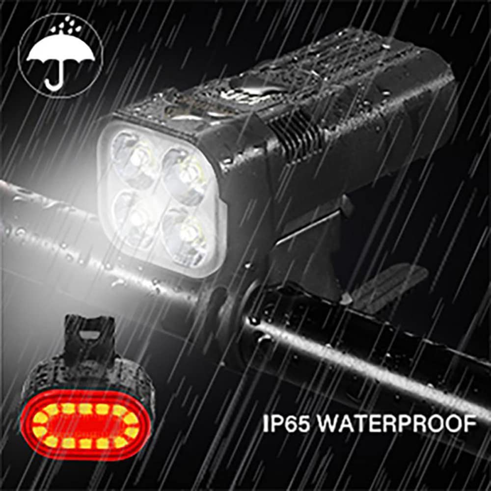 TIORU 5000Mah Luces De Bicicleta USB Recargable Led Bicicleta Luz Trasera Delantera Faro Trasero Conjunto De Luces Traseras Linterna De Ciclismo Accesorios De Bicicleta