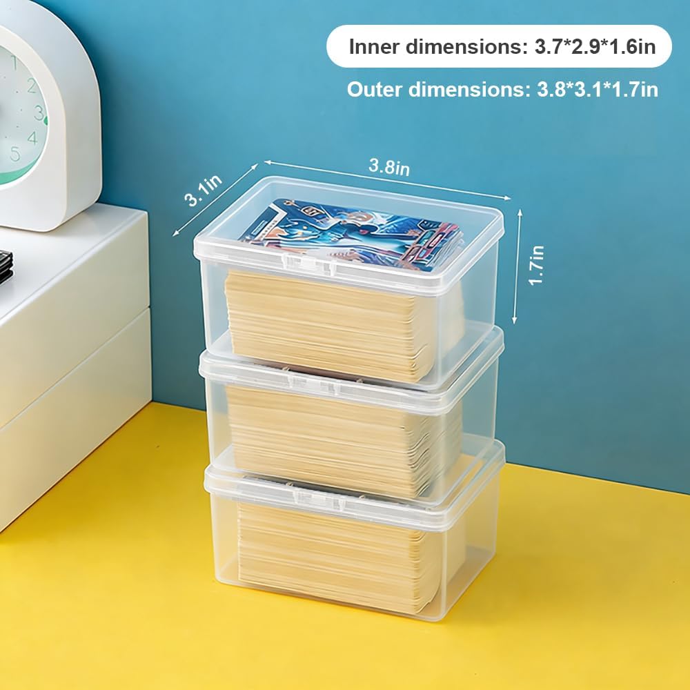 4PCS Game Card Storage Box, Clear Plastic UNO Card Case, High Capacity Card Holders for Playing Cards (NO Cards)