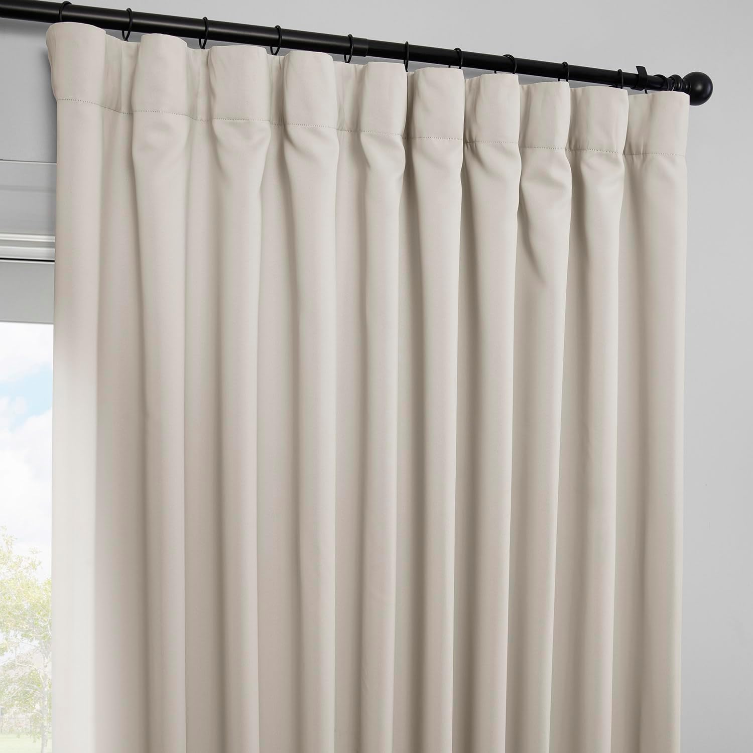 HPD Half Price Drapes Polyester Extra Wide Room Darkening Curtains for Bedroom 84 Inches Long (1 Panel), 100W x 84L Curtains for Living Room Home Decor, Alabaster Beige