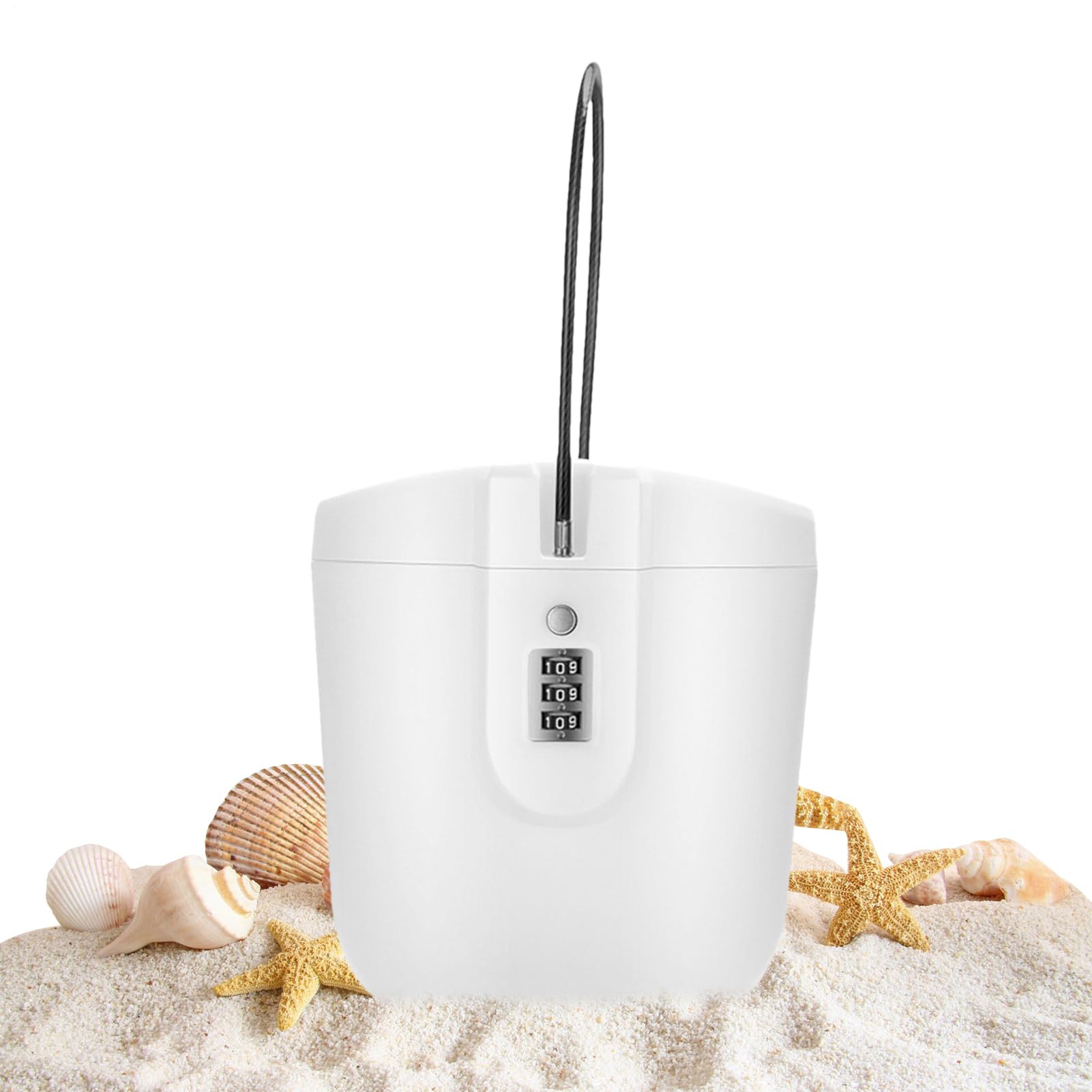 Cassetta di sicurezza impermeabile per spiaggia, viaggi, casa, con codice, portatile, 2 l, sicura per oggetti di valore, oggetti personali, chiavi, ideale per avventure all'aria aperta, 1 pezzo