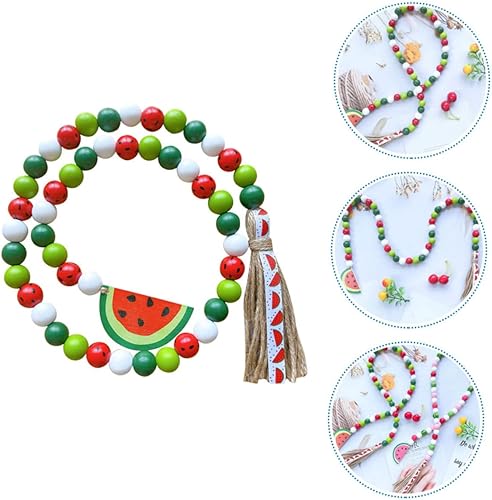 Miniatura 6 de Decoración de cuentas de sandía guirnalda borla colgante de verano colgante de madera con cuentas adorno colgante