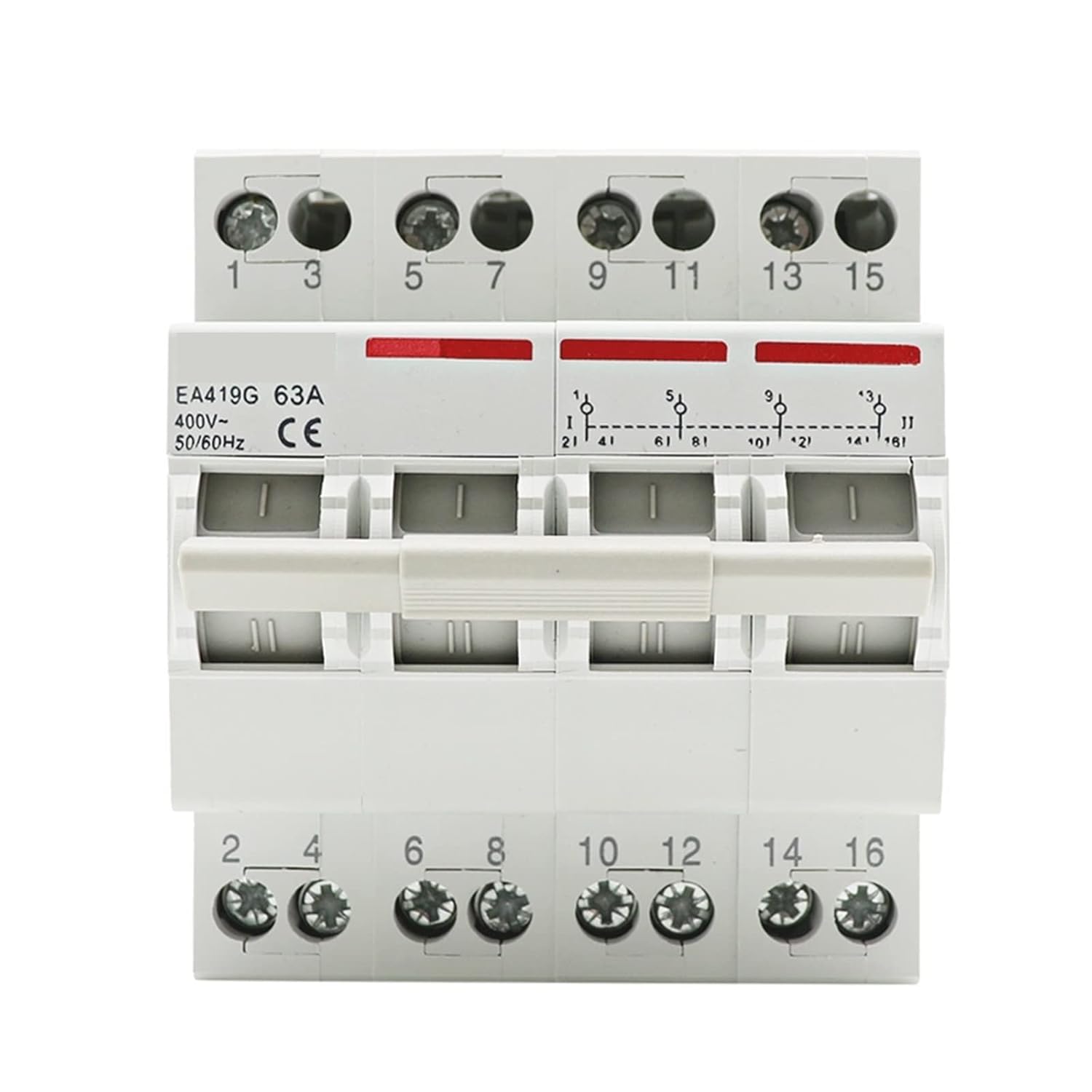 4P 40A 63A MTS Dual Power Manual Transfer Interlock Circuit Breaker Din Rail Isolating Discounnecting Switch 1Pcs (Size : 63A)