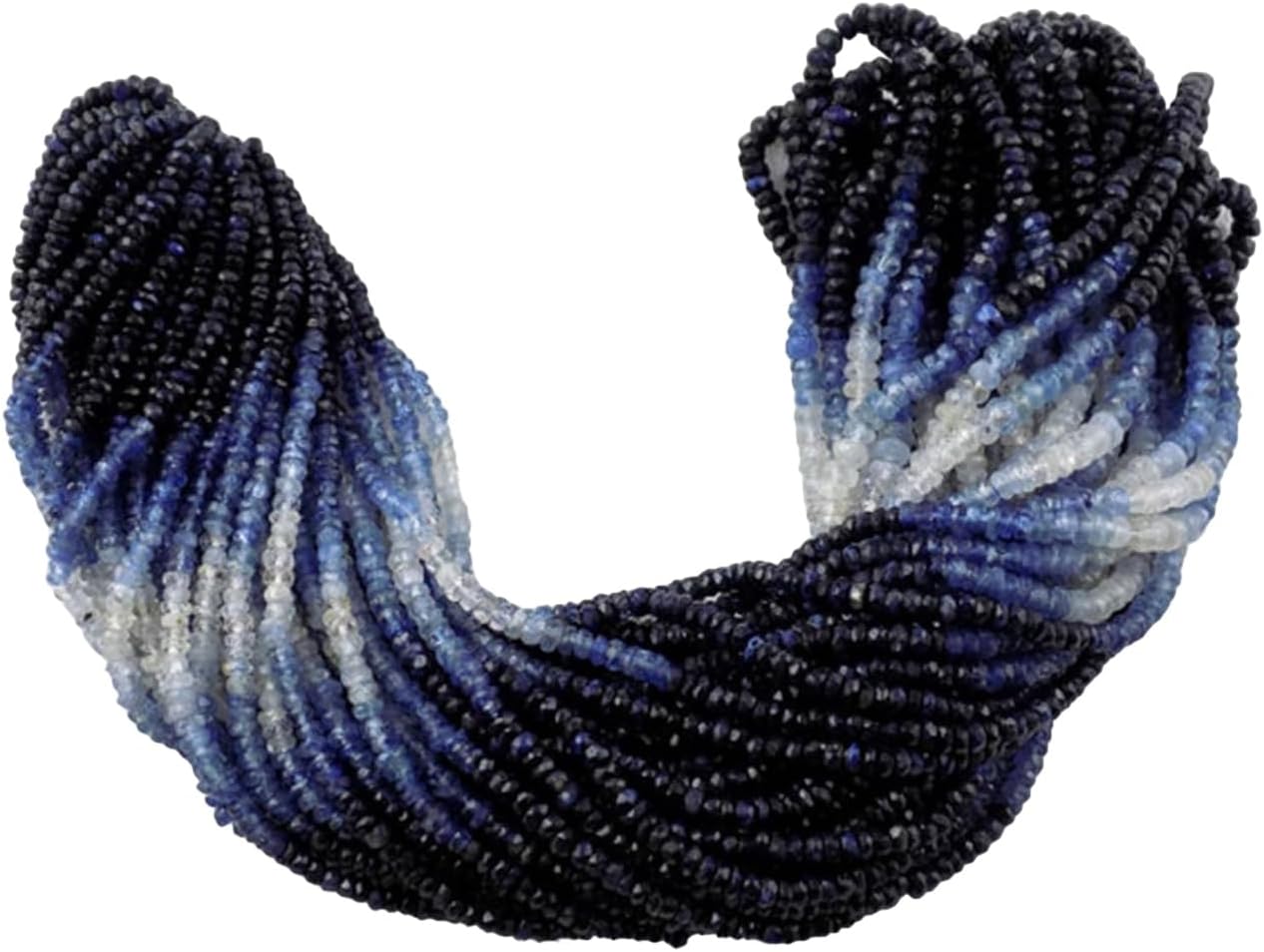 1 Strand Natural Rare Blue Shaded Sapphire Stone Faceted Rondelle Beads 3-3.5mm 15.5" Long Strand,shaded Sapphire Bead