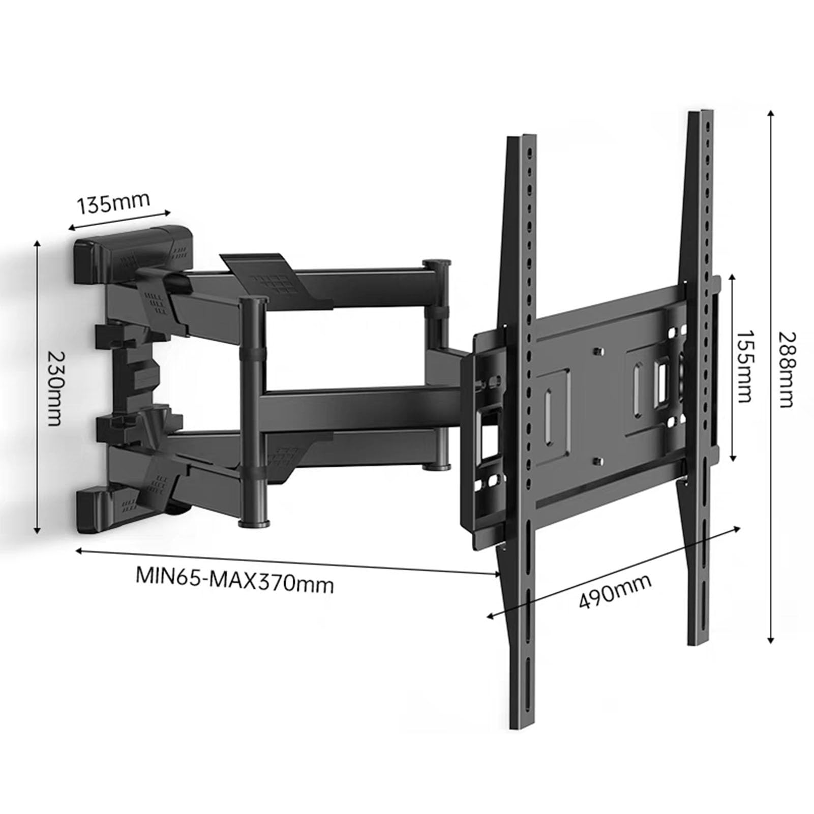 Supporto Parete Per TV Girevole Telescopico - Con Staffa Di Livellamento Inclinabile, Girevole Ed Articolata, 400x400mm, Per TV Di Grandi Dimensioni Fino A 60 Pollici