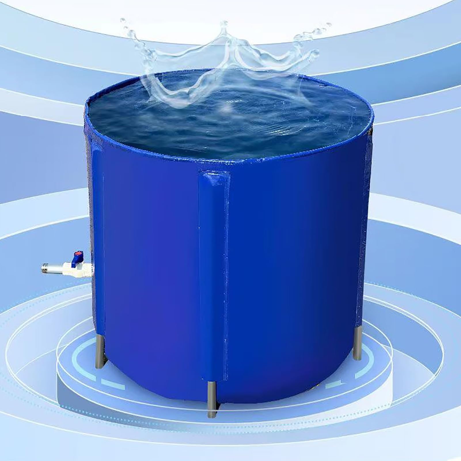 Serbatoio Acqua 50~4900 Litri Serbatoio per Acqua Piovana Pieghevole Bidone per Giardino e Uso Esterno(200x100cm/79x39in)