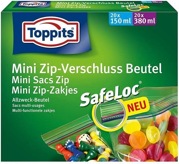 ToppitsZiploc mini zip-lock bag Assortment (20 x 150 ml, 20 x 380 ml) - 40pcs.