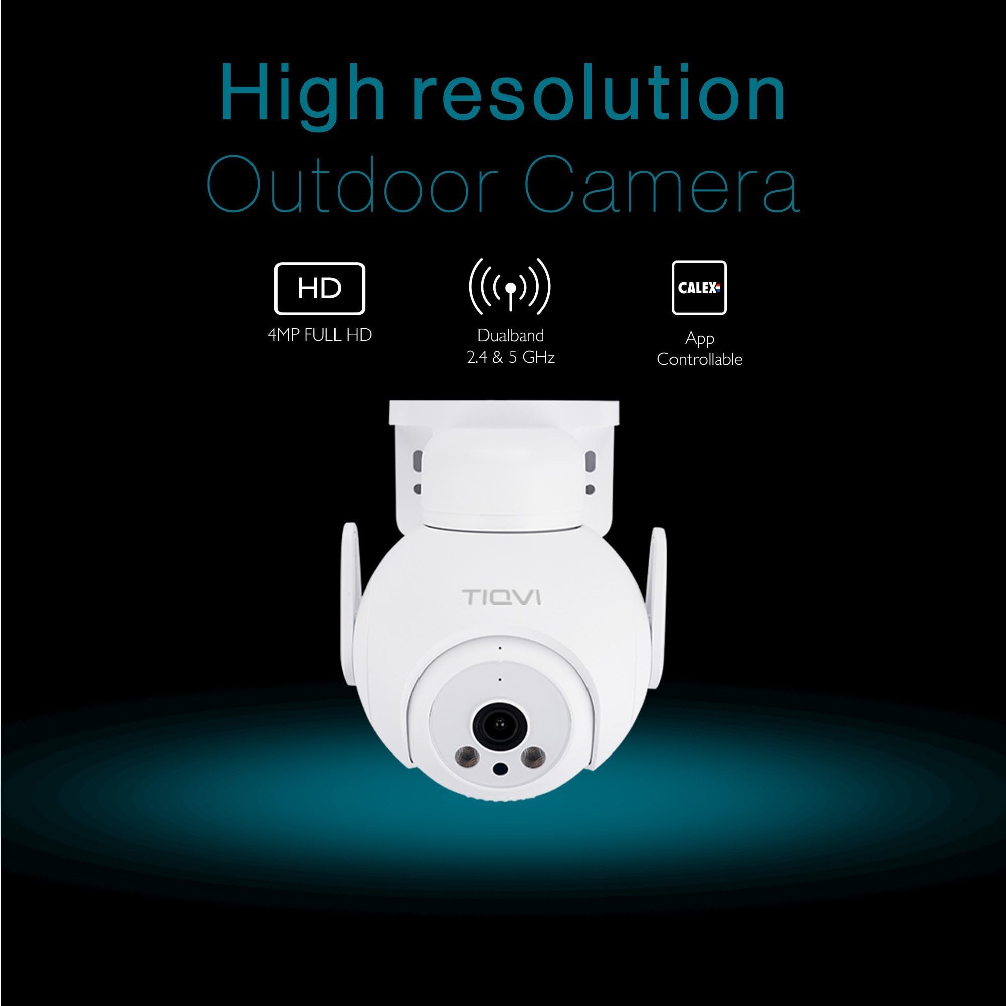 Zewnętrzna kamera WiFi Smart PTZ, 1080P, Dualband (2,4 / 5 GHz), noktowizor na podczerwień, wykrywanie ruchu, dwukierunkowy dźwięk
