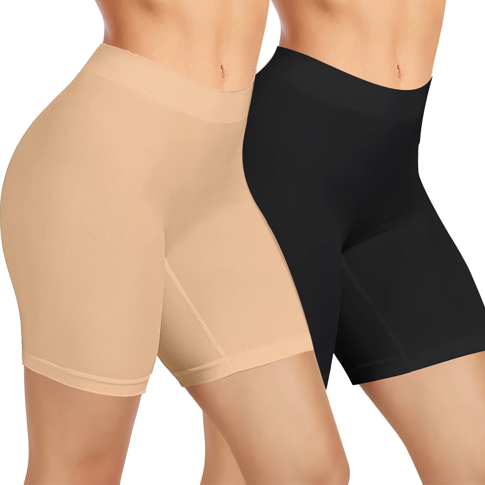 AURUZA4pcs Anti Chafing Shorts Women, Seamless Slip Shorts Comfortable Chub Rub Underwear for Dresses Skirts Running Cycling Walking Yoga Everyday Wear