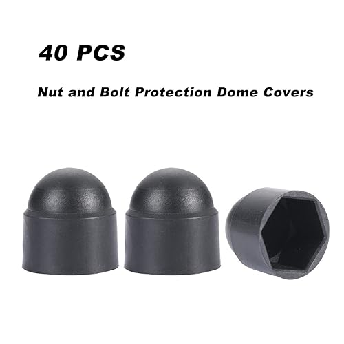 Miniatura 6 de Cubierta de plástico para cúpula de protección de tuercas y pernos, cubierta protectora de tuerca hexagonal negra, sin rosca, M16 x 0.945 in, 40
