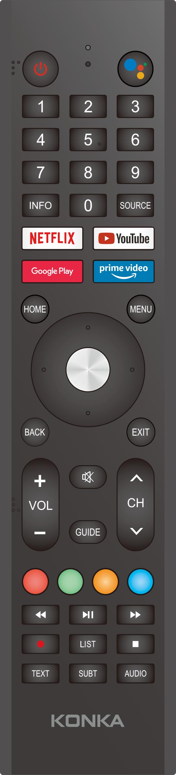 KONKABluetooth Remote control for TV series QR680 Google assistant