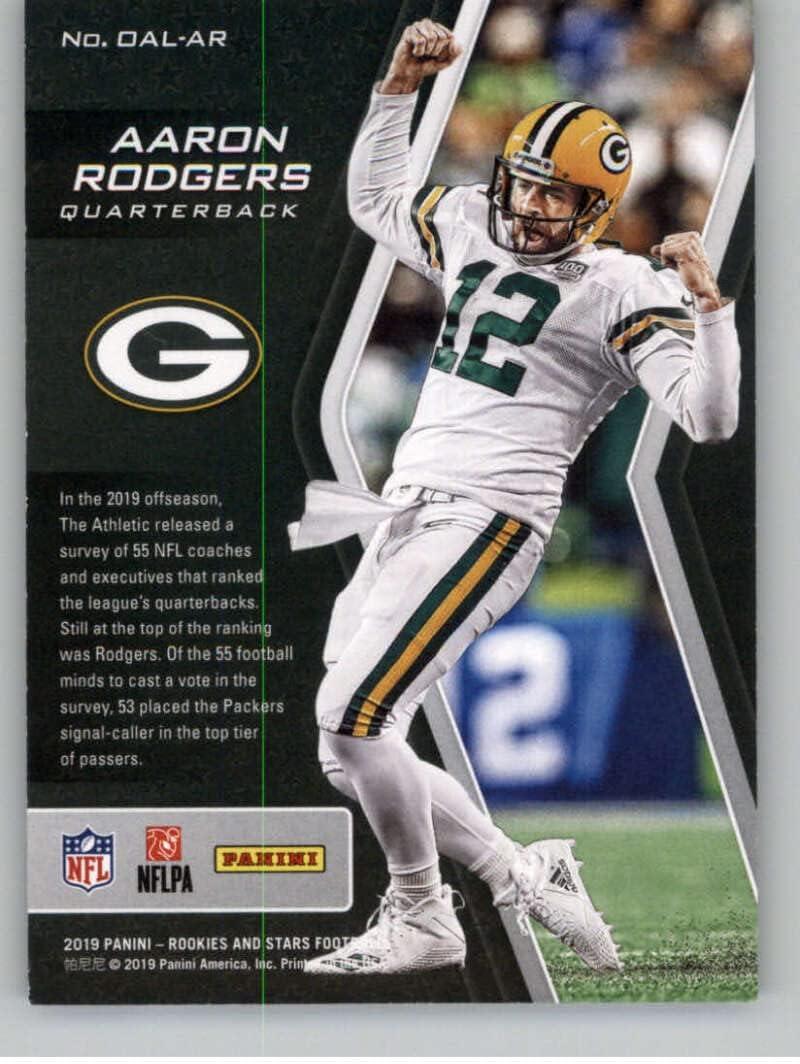 2019 Panini Rookies and Stars On Another Level Purple #14 Aaron Rodgers SER/39 Green Bay Packers Official NFL Football Card in Raw (NM or Better) Condition