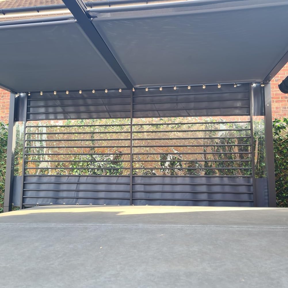Outdoor Vinyl Curtain for Patio, Clear Panel Curtain, Industrial Wash Bay Curtains, Waterproof Door Curtain for Car Wash, Heavy Duty Clear Tarps for Pergola, Porch(Gray,4