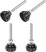 Vista 15 de Uxcell 4 juegos de perillas estriadas con tornillos de pulgar y tuercas, rosca macho métrica M6 x 35 mm, cabeza de plástico de 25 mm, perillas