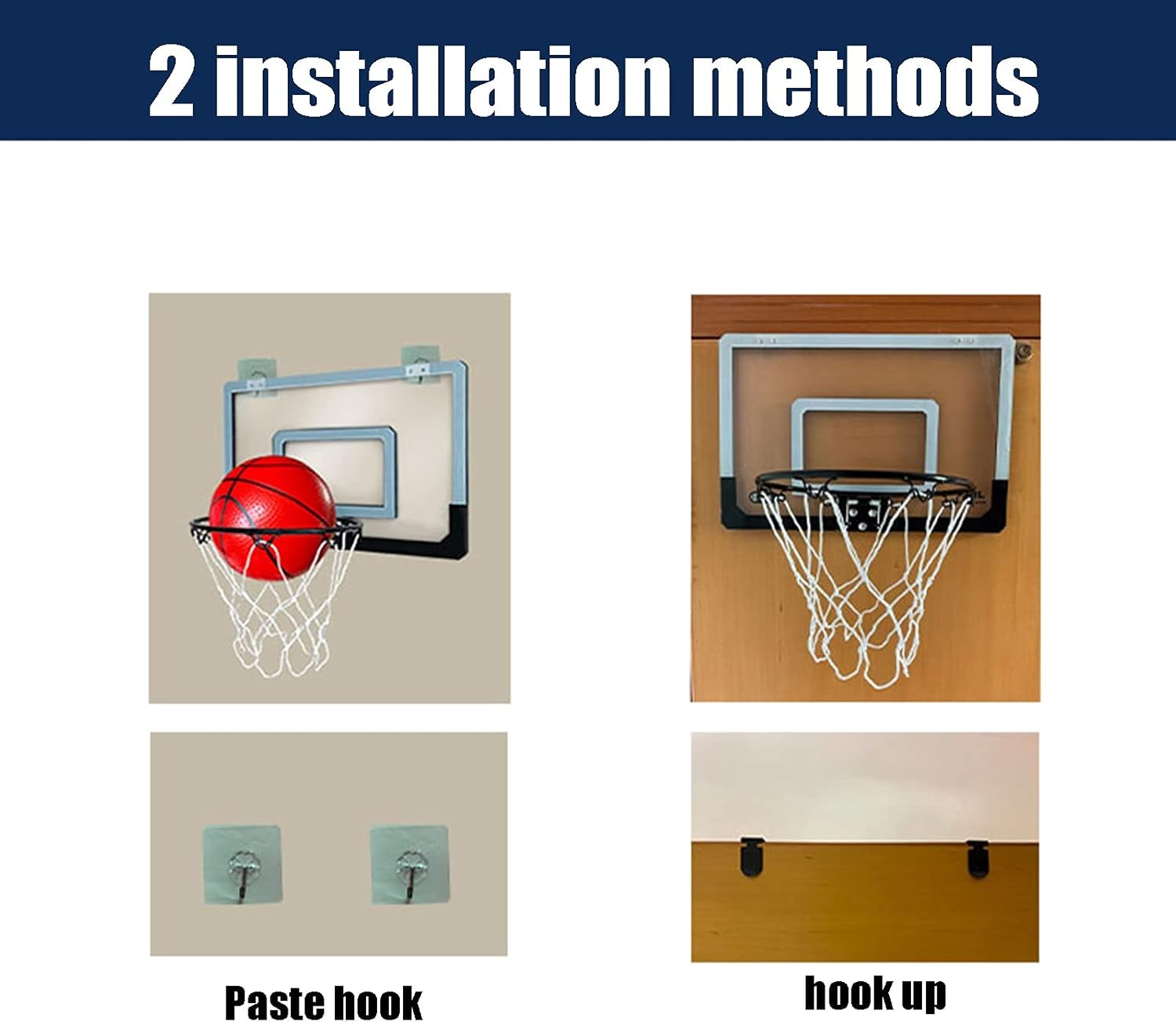 Basketball Hoop Portable Mini Basketball Stand for Children and Adults, Home Office Bedroom Indoor and Outdoor Basketball Hoop, for Door Frames and Walls (Size : 46x30.5cm)