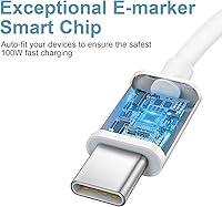 Vista 2 de Cargador para iPhone 15, paquete de 2 cargadores para iPad Pro, cargador de pared USB C de 6 pies, cargador de pared USB-C compatible con iPhone