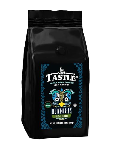 Miniatura 1 de Cafe Tastle Honduras Café orgánico de grano entero 100% arábica tostado medio, 8.82 onzas, paquete de 2 (1.1 libras), marrón