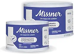 Esparadrapo Impermeável Hipoalérgico 2,5cm X 4,5m 2 Unid