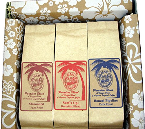 Organic, Rain Forest Alliance Coffee Sampler Gift, Assortment of Three