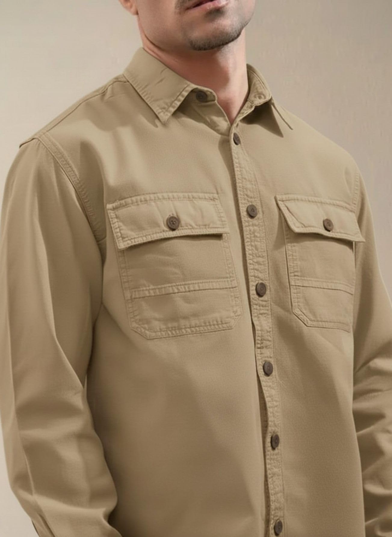 SMOWKLY Camicia casual da uomo, a maniche lunghe, con bottoni, con due tasche sul petto, elegante, vestibilità normale, 100% cotone, per ufficio, feste, stile western