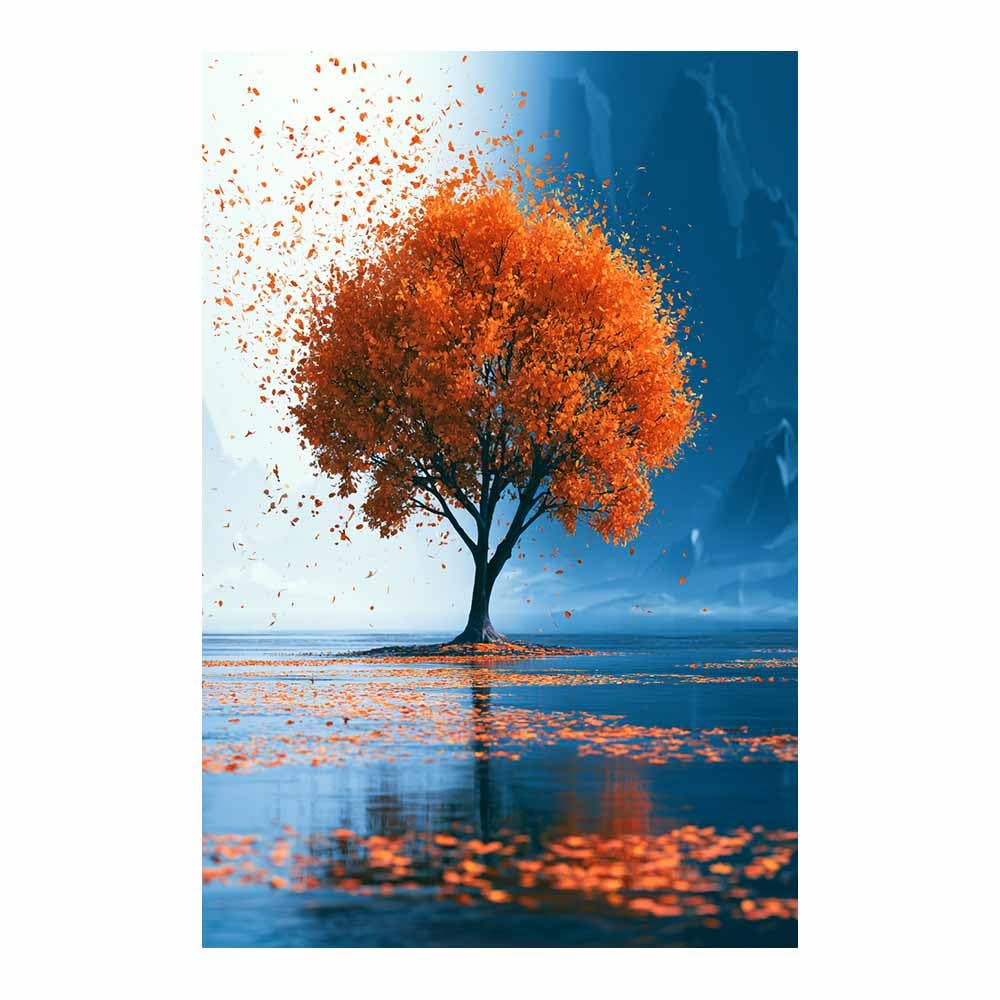 XENIOU Tree Of Life Wall Art Luxury gold Whitese tree canvas painting wall art, Living Room Bedroom Hallway Stairs Decoration.(Multicolor)-70x100cm Unframed