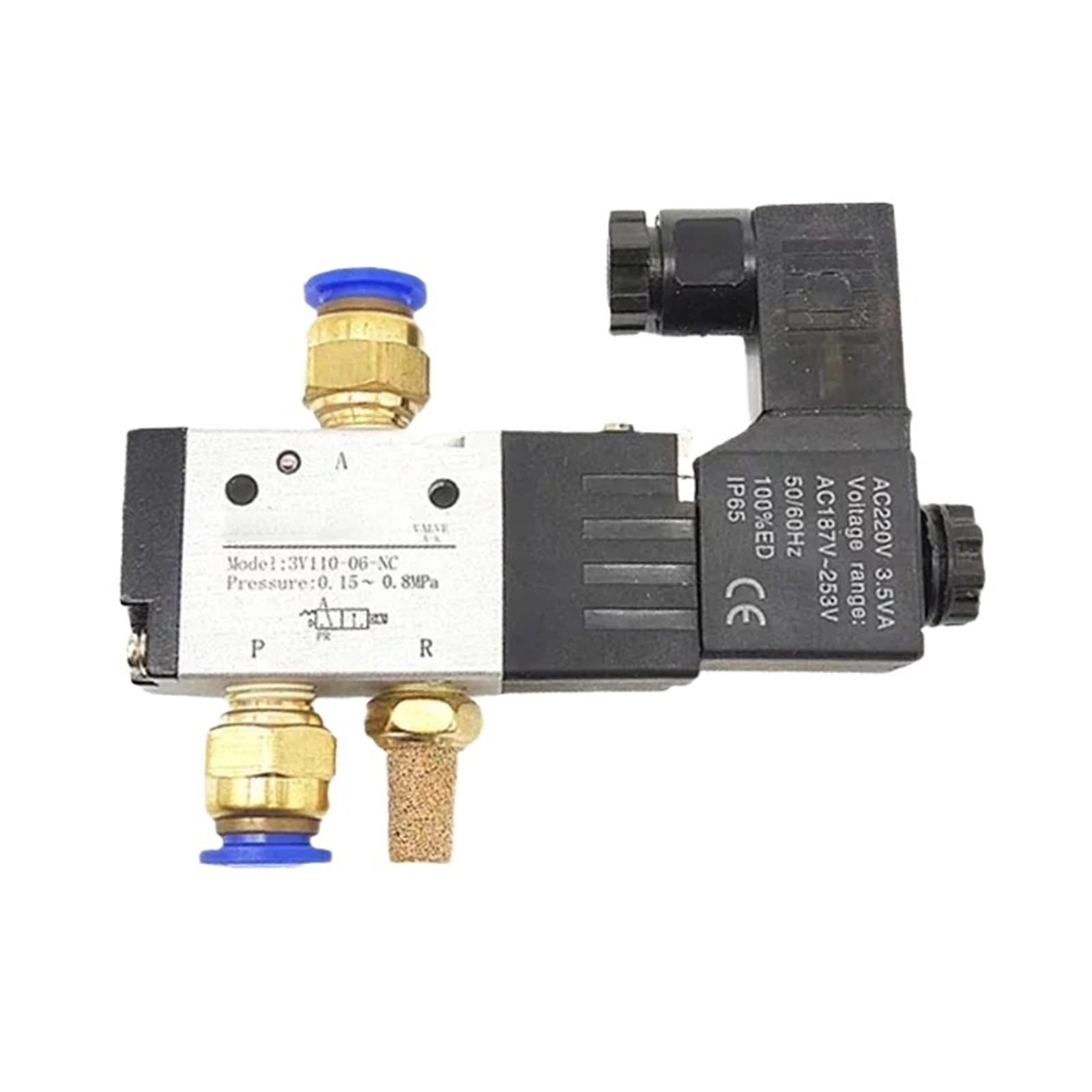 Vanne de régulation pneumatique 12V à 3 voies en aluminium