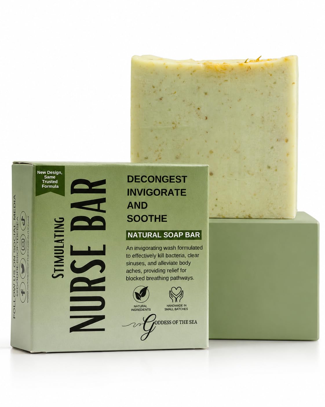 Nurse Bar – Herbal Soap for Sinus, Cold, Flu & Allergy Comfort | Eucalyptus, Peppermint & Moringa | Natural, Soothing, Handcrafted Body Bar image 4