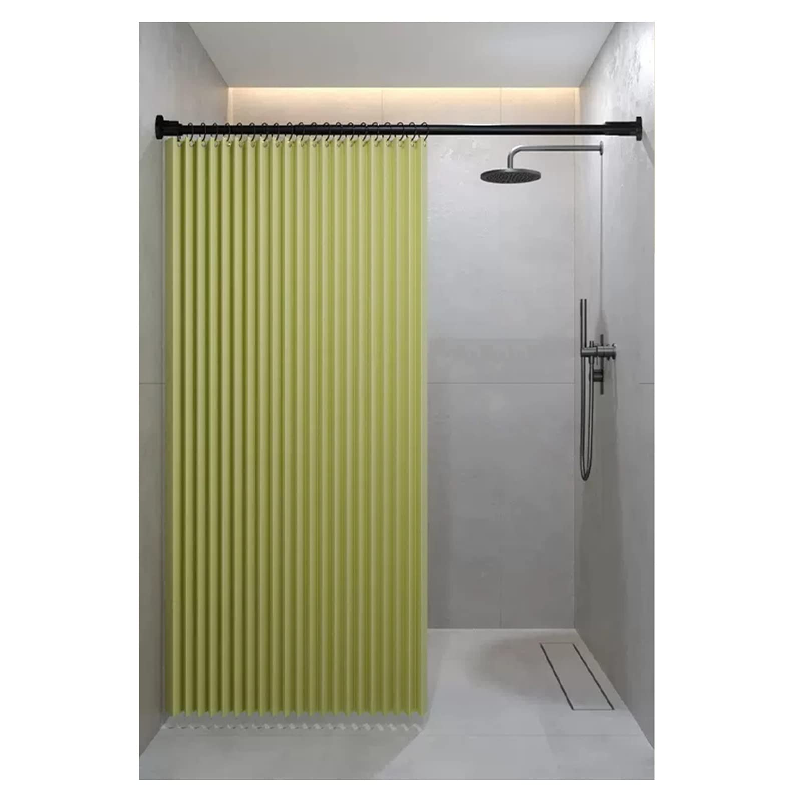 MYUYEE Waterproof Shower Curtain For Bathroom Foldable Privacy Partition With Metal Grommets Ideal For Home & Hotel Bathtubs 6 Colors Available (Green-170X180Cm)