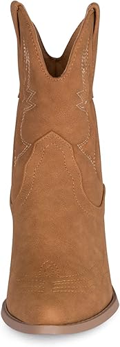 Miniatura 4 de BUCK - Botines vaqueros para mujer, puntera puntiaguda, tacón bajo apilado, sin cordones, diseño cosido, poliuretano sintético, cómodos botines