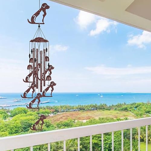 Miniatura 5 de Campanas de viento para perros de jardín, campanas de viento de bendición, campanas de viento al aire libre, captador de viento móvil, campanilla de