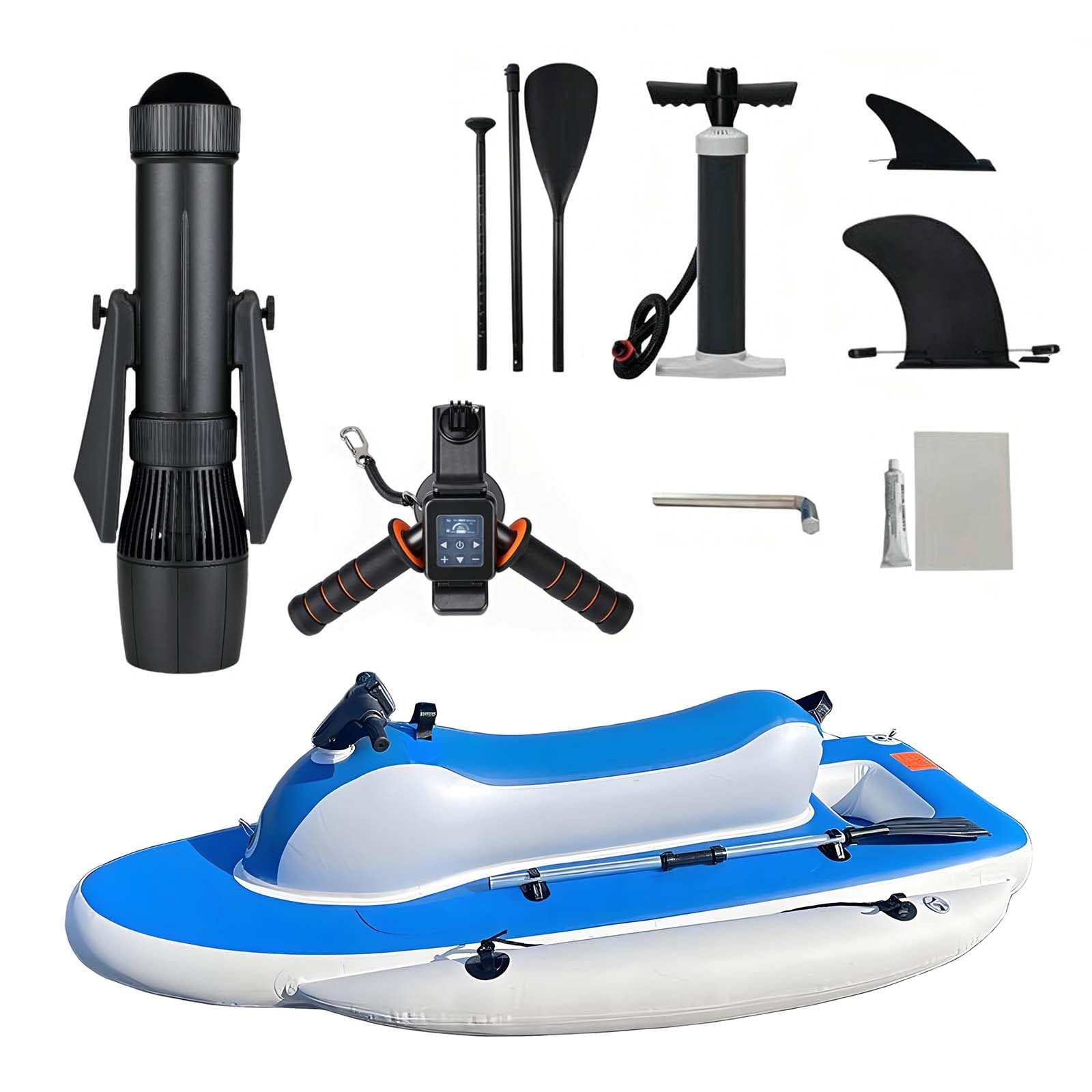 QFGain Foldable Electric Kayak – 500W Underwater Propulsion, 40M Dive Capability, and 10-Speed Motor Boat+700W16APro