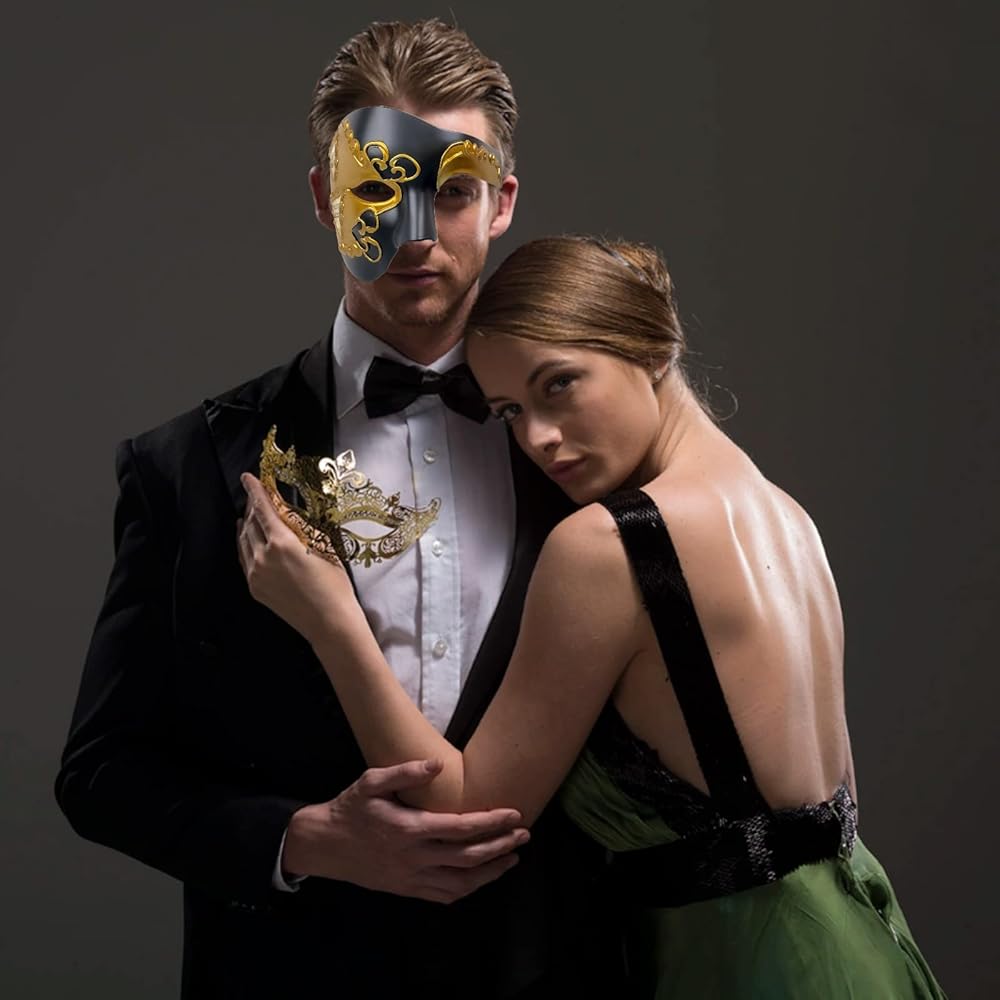 Amazon.com: HyperFun Mens Masquerade Mask Phantom of The