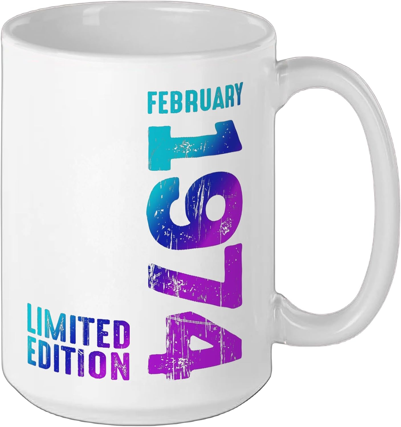 Awesome February 1974 Since 1974 Vintage 1974 Retro 1974 Ceramic Mug, White, 15oz image 2
