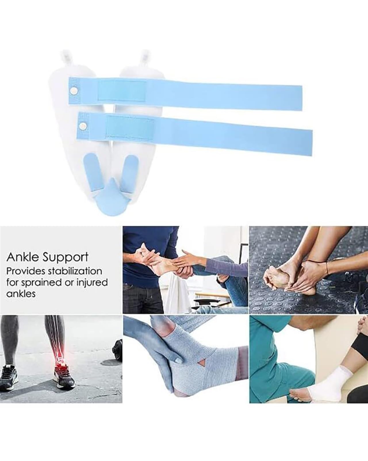 Férula de Tobillo Ajustable de Talla única, ortesis de pie Inflable, estabilizador, Doble Bolsa de Aire, Soporte de varo valgo de Tobillo para Restaurar esguinc