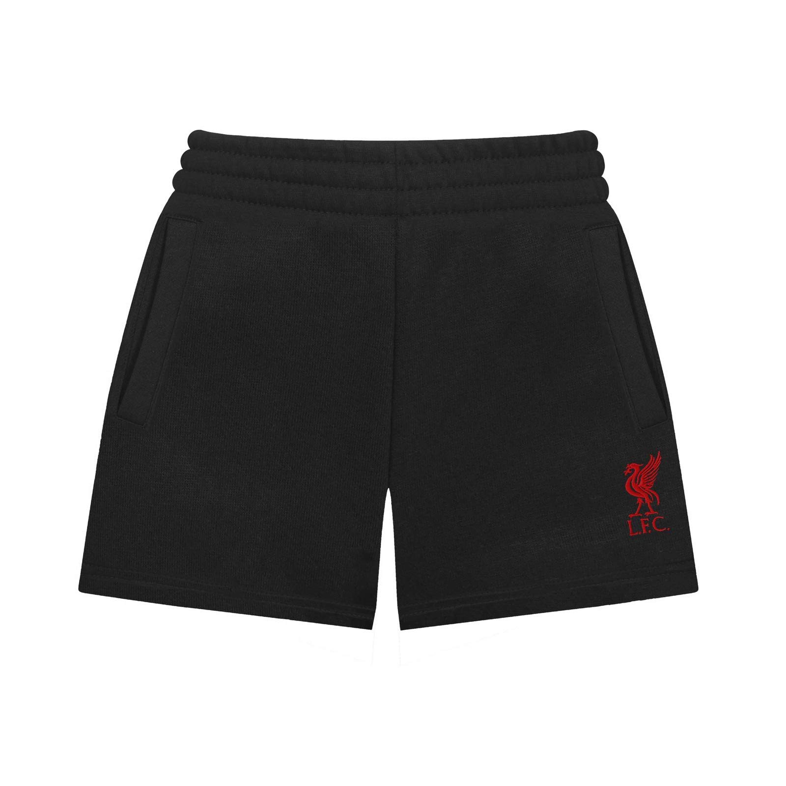 Liverpool FC Boy's Fleece Jogger Shorts - Black - 6-7 Years