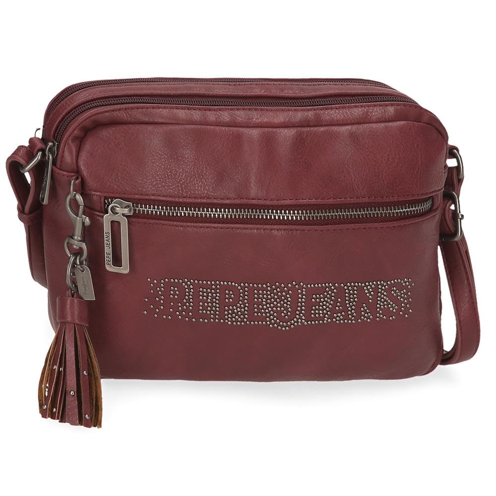 Pepe Jeans Bera - Zaino casual da donna, borsa realizzata in PU e poliestere. Spalline larghe e regolabili che si adattano, tasca frontale. Di Joumma Bags, bordeaux, Talla única
