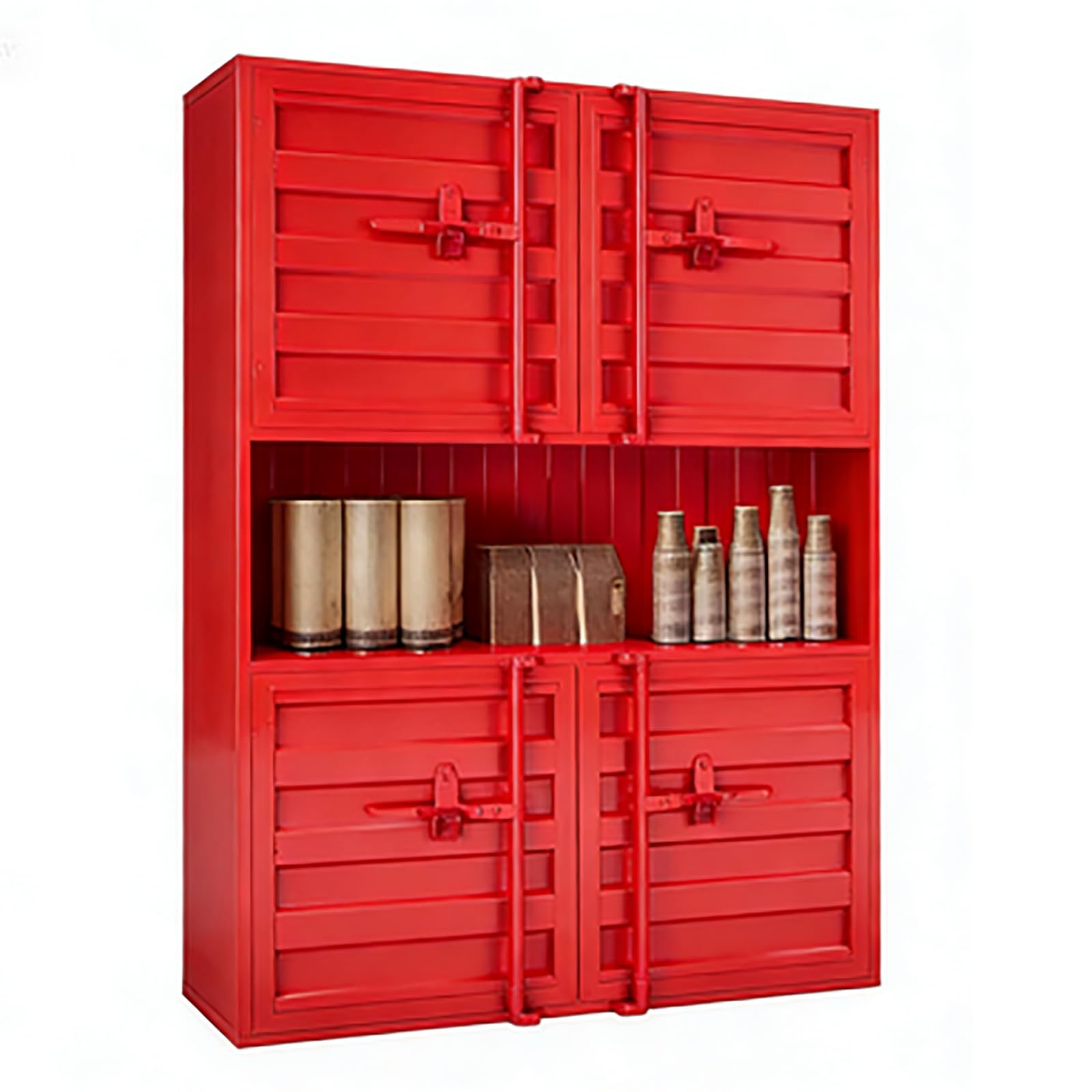 BHGFYXBS Industrial Metal Sto Cabinet With Doors Versatile For Home Office Ga Living Room & Bedroom & Slish Solut For Clutter Ment,120Cmred,120cmRed