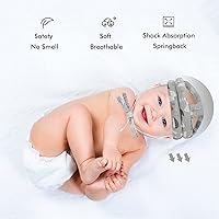 Vista 7 de Casco de seguridad para bebé, transpirable, ajustable, para la cabeza, para correr, caminar y gatear (bosque gris)