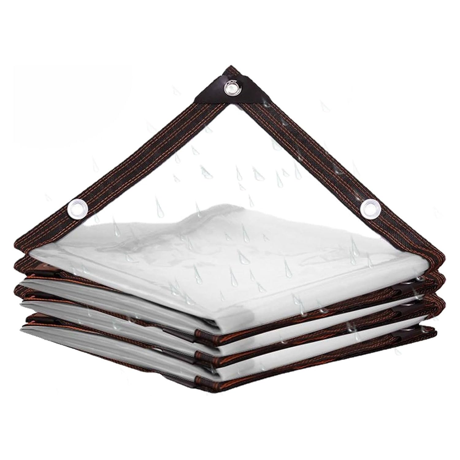 Wasserdichter PVC-Outdoor-Vorhang mit Ösen, anpassbar, 100 x 200 cm, für Veranda, Pavillon, Windschutz, klares Design für Wetterschutz und Outdoor-Dekoration