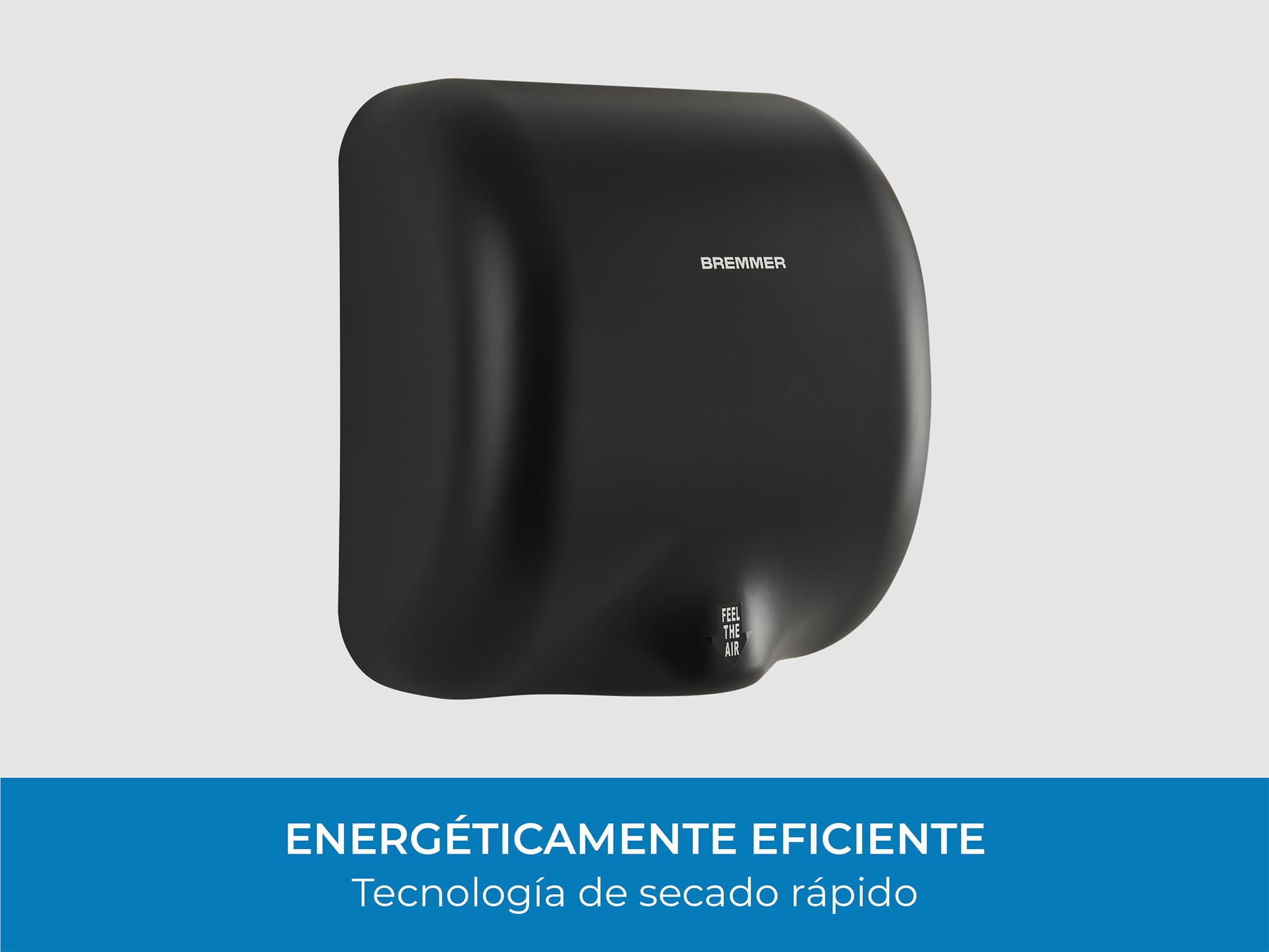 Bremmer Generic Turbo Secador de manos | Secador eléctrico de alta velocidad y bajo consumo ecológico | Secadores de manos eléctricos para inodoros comerciales | Secador de manos para inodoros (negro)