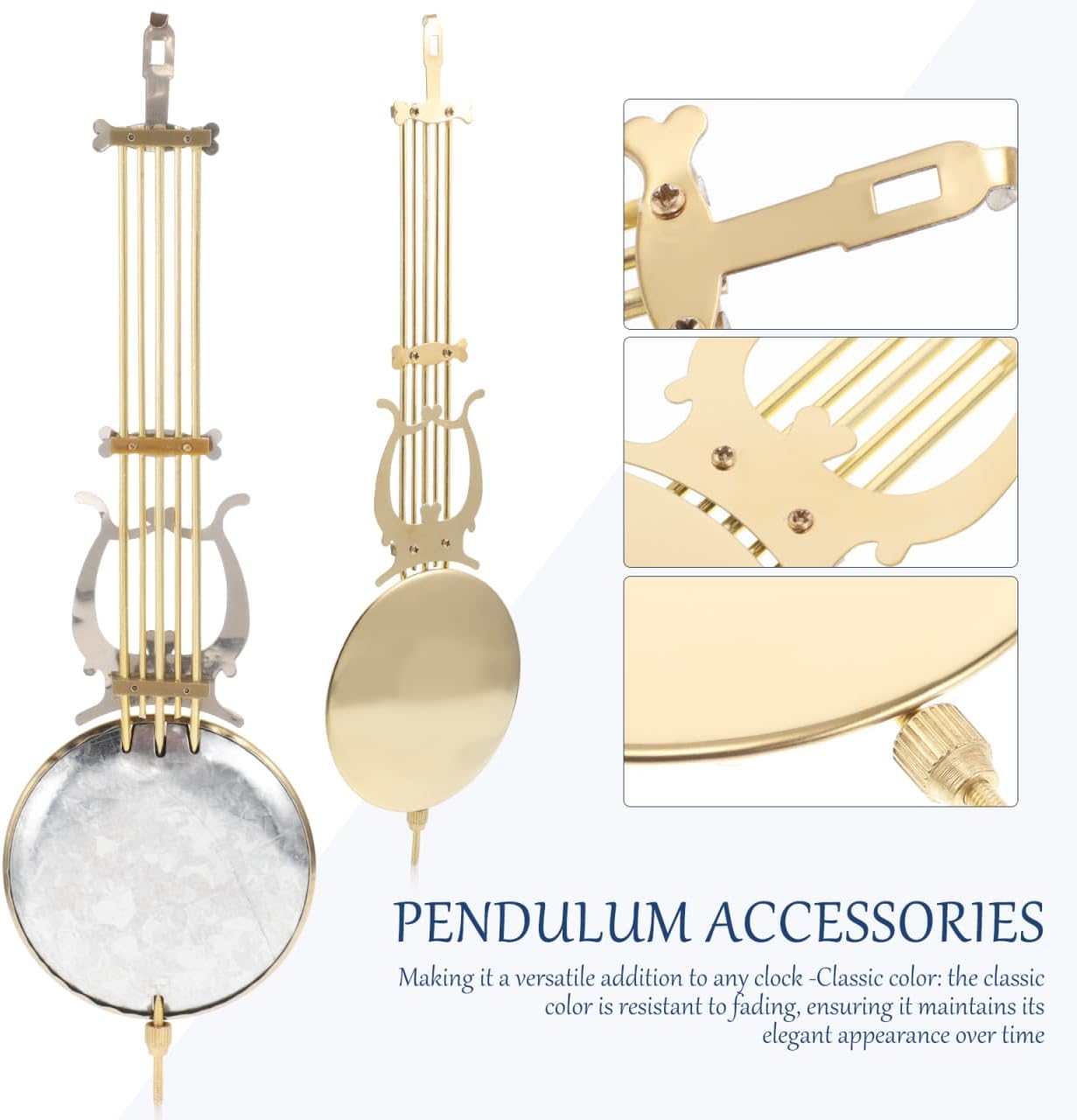 Cabilock Retro Clock Pendulum Accessories for Mechanical Wall Clocks Indoor Use DIY Clock Repair Replacement Metal Parts