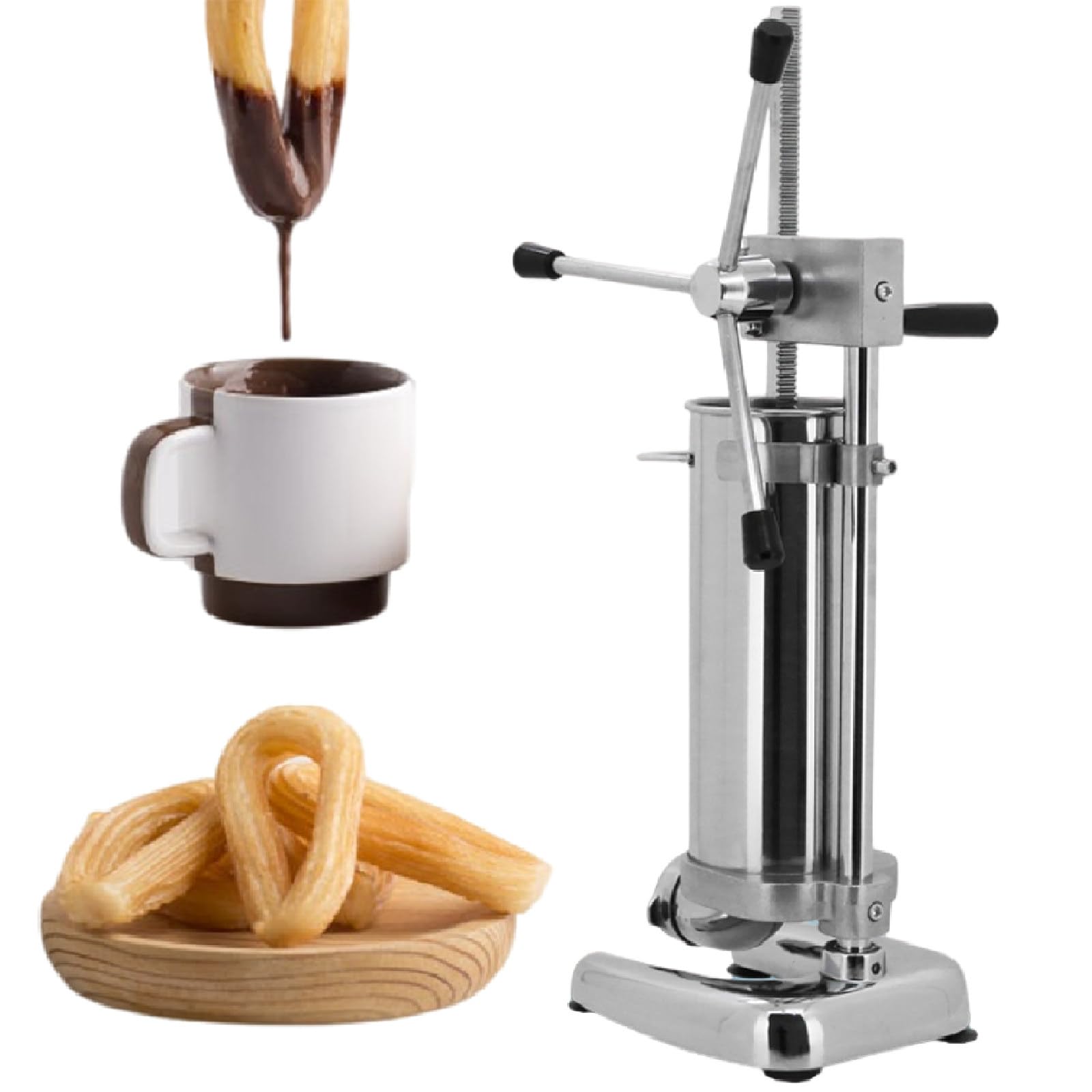 MáQuina Para Hacer Donas EspañOlas Manuales De Acero Inoxidable, MáQuina Comercial Vertical Para Churros Con 5 Boquillas Para Uso DoméStico En Restaurantes